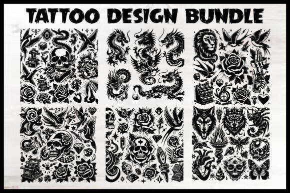 Download Tattoo T-Shirts, Stickers Design Bundle - Premium Resources