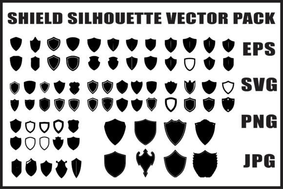 Download Shield Silhouette Vector Set - Vector Collection