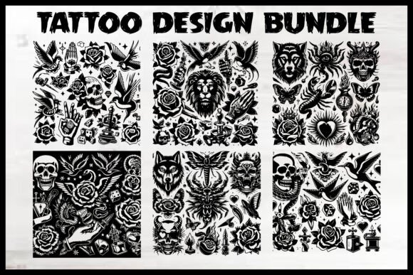 Download Tattoo T-Shirts, Stickers Design Bundle - Premium Resources