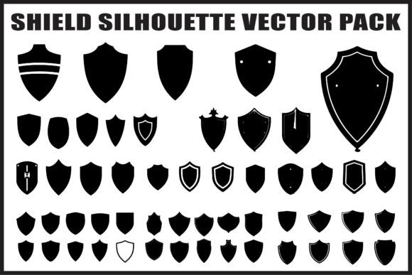 Download Shield Silhouette Vector Set - Vector Collection