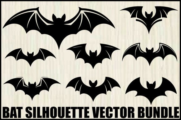 Download Flying Bat Silhouette Vector Set - Premium Resources