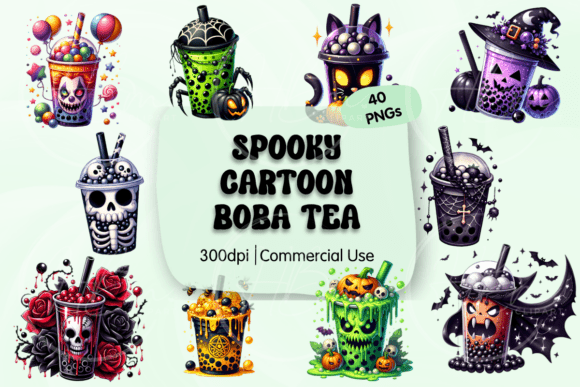Download Spooky Halloween Boba Tea Clipart - Premium Resources